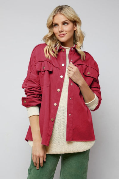 Sparkle 'n' Shine Sequin  LONG SLEEVE BUTTON DOWN JACKET